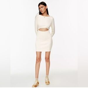 Aritzia Wilfred Free Cutout Mini Dress long sleeves